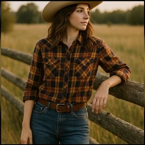 Cody James Plaid Western Flannel Shirt